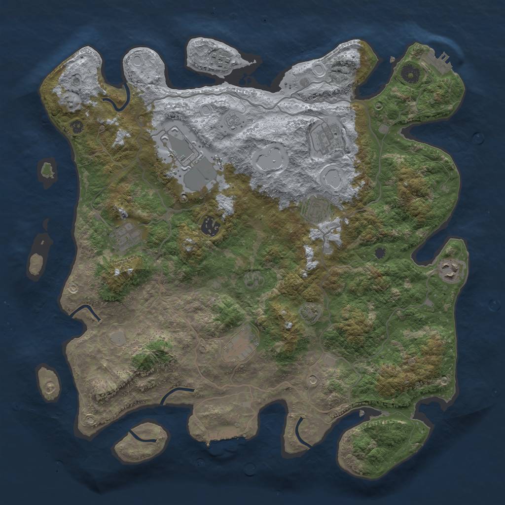 Rust Map: Procedural Map, Size: 4000, Seed: 43119164, 16 Monuments