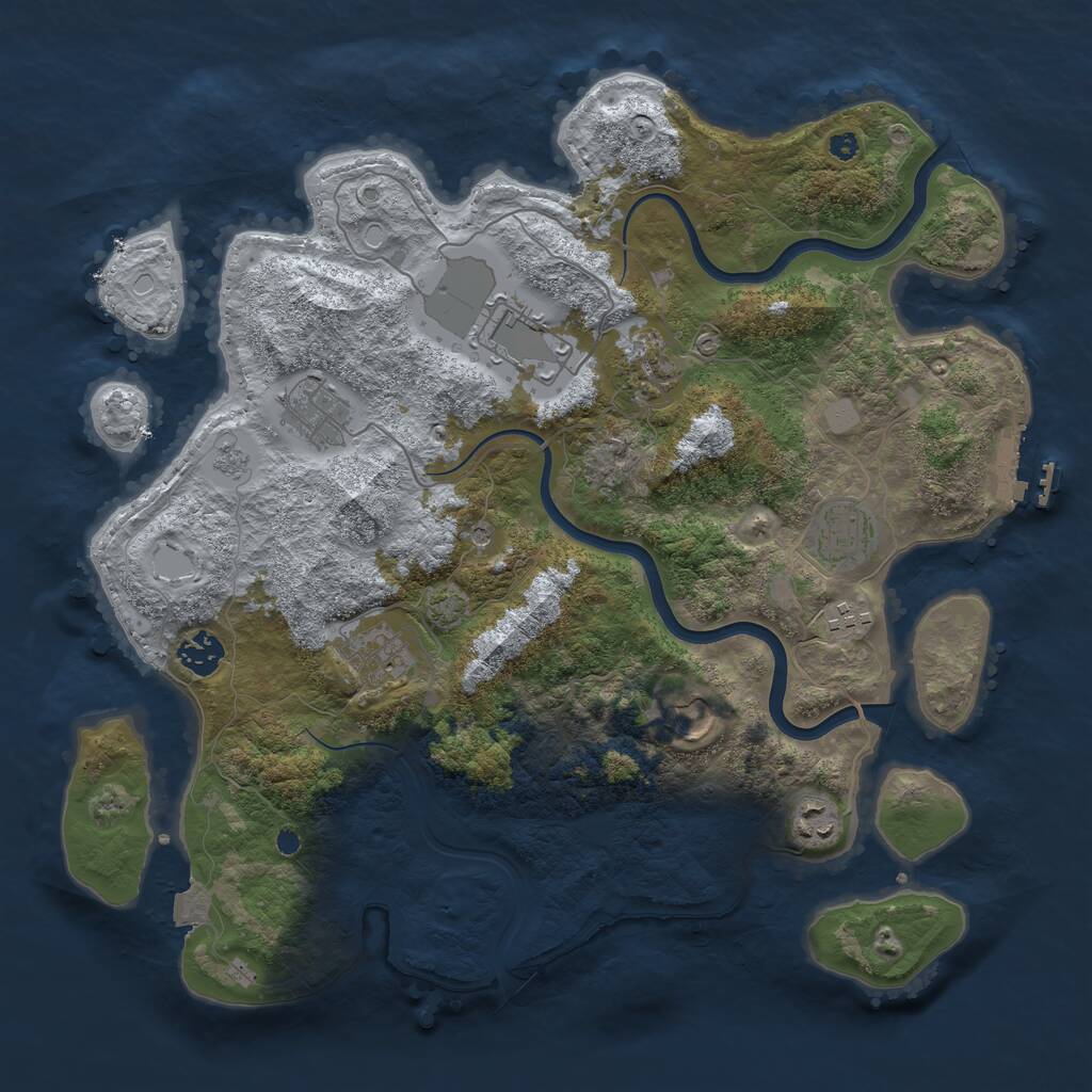 Rust Map: Procedural Map, Size: 3800, Seed: 562986654, 14 Monuments