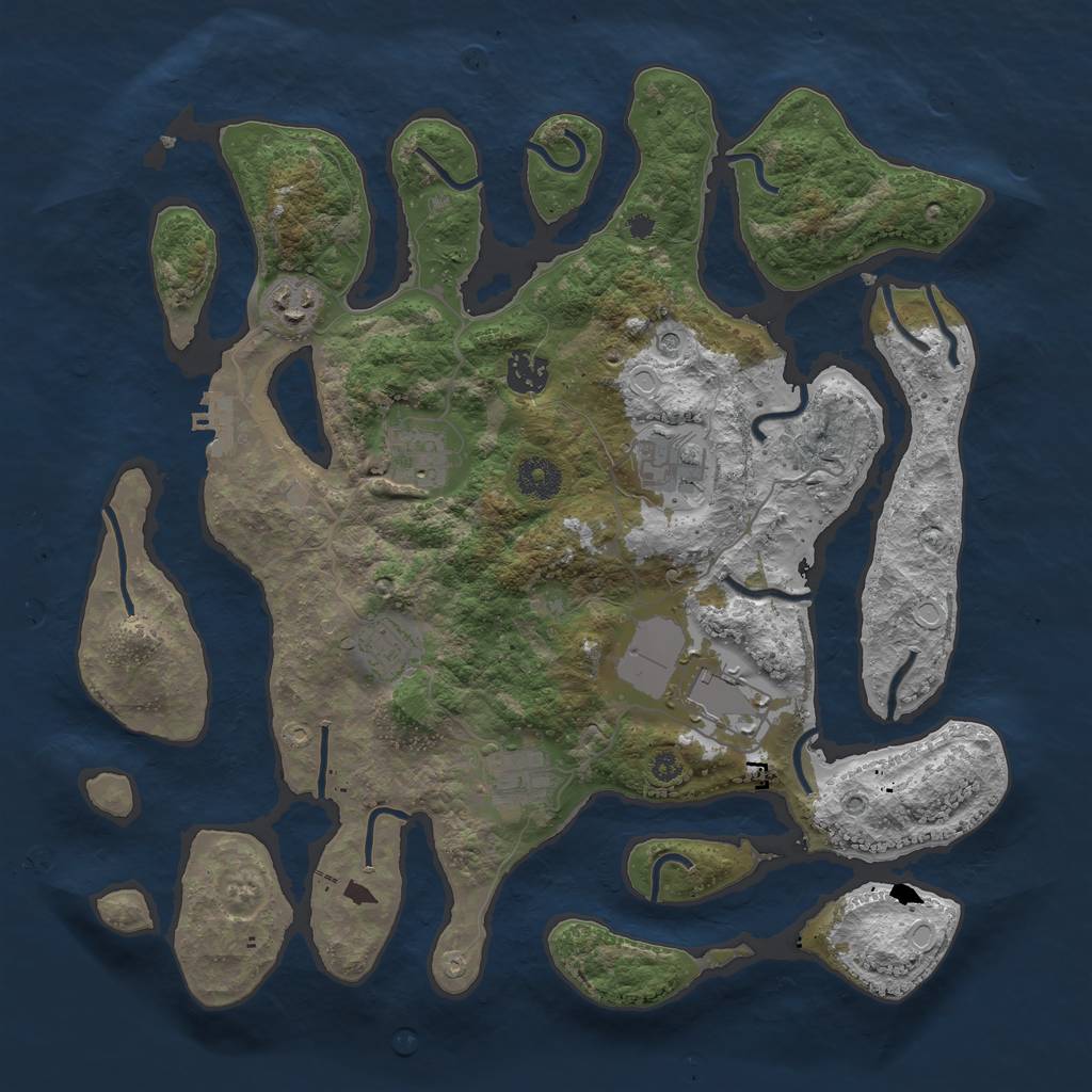 Rust Map: Procedural Map, Size: 3700, Seed: 788546784, 14 Monuments