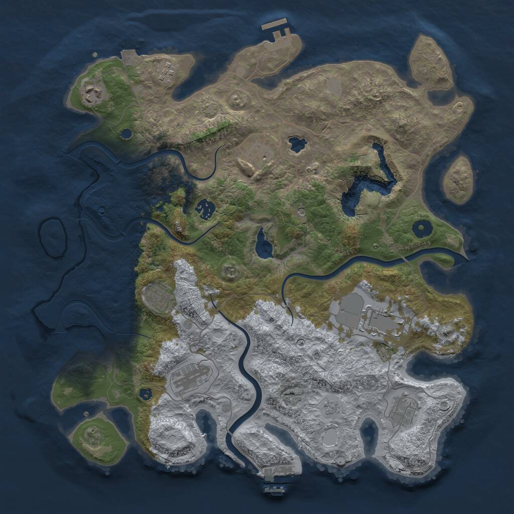 Rust Map: Procedural Map, Size: 4000, Seed: 7777777, 14 Monuments