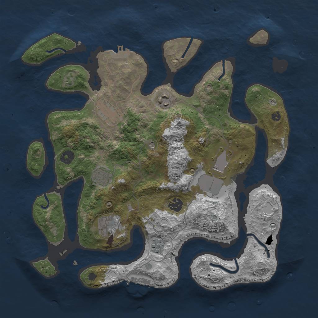 Rust Map: Procedural Map, Size: 3500, Seed: 54215863, 15 Monuments