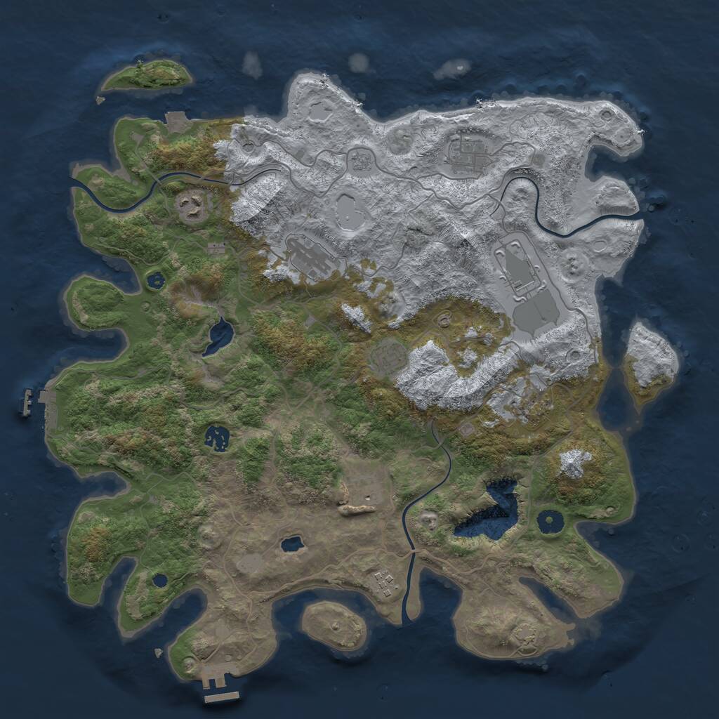 Rust Map: Procedural Map, Size: 4200, Seed: 39, 15 Monuments