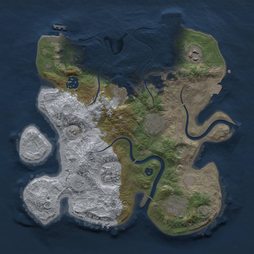 Rust Map: Procedural Map, Size: 3000, Seed: 1245718069, 13 Monuments