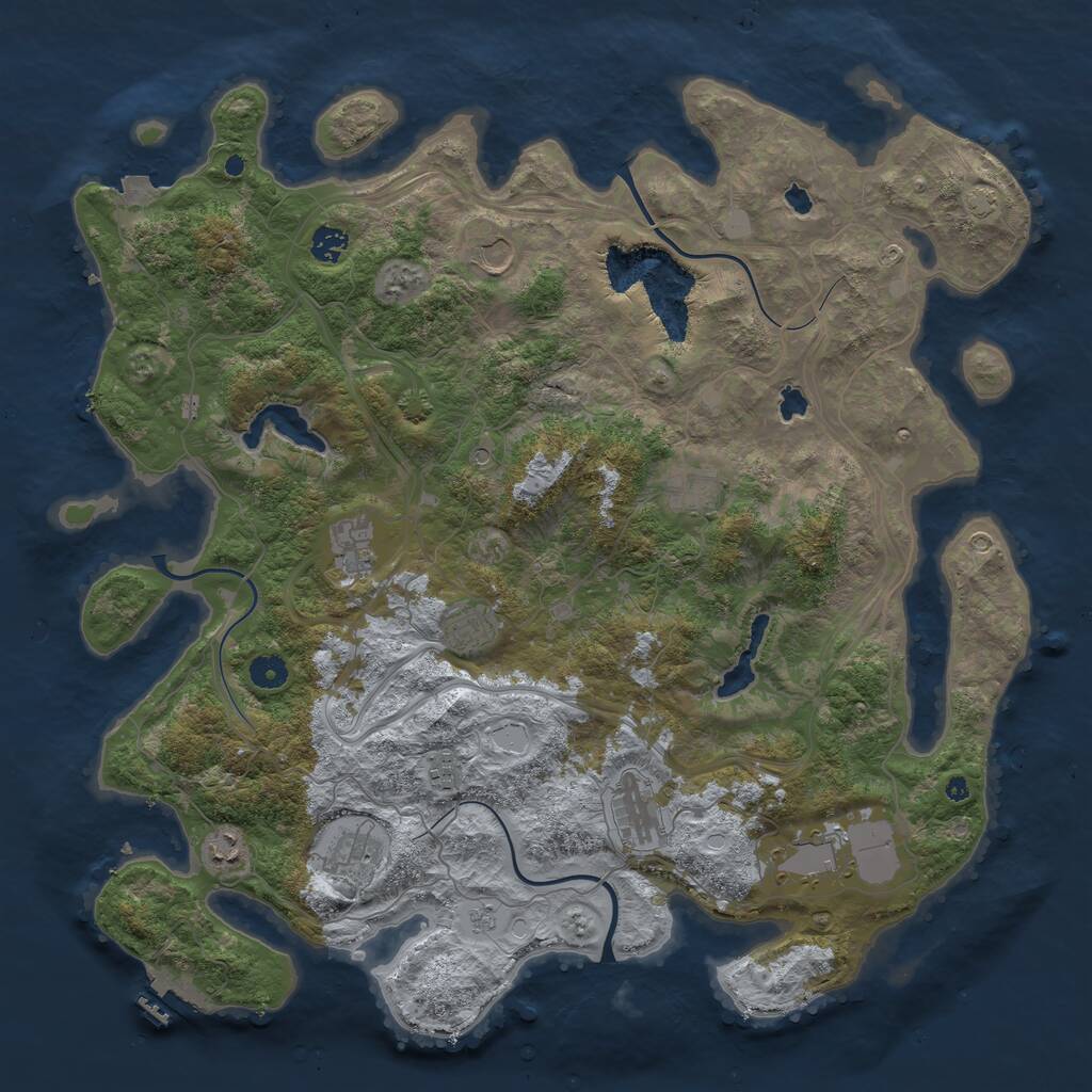 Rust Map: Procedural Map, Size: 4500, Seed: 661166, 15 Monuments