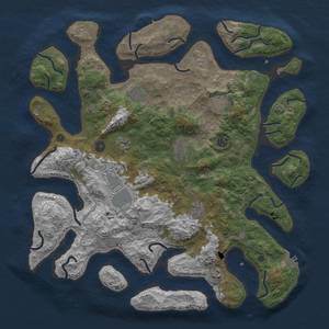 Thumbnail Rust Map: Procedural Map, Size: 4500, Seed: 1268218180, 17 Monuments