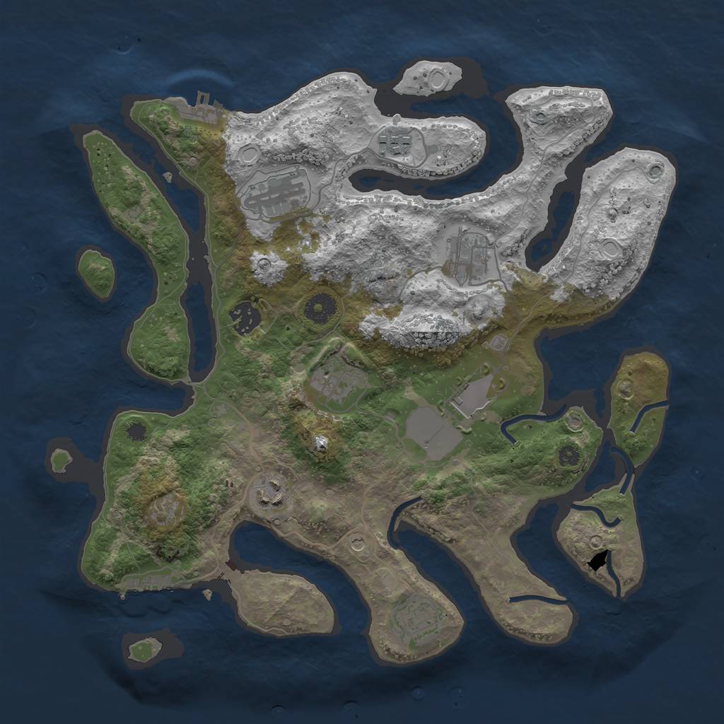 Rust Map: Procedural Map, Size: 3500, Seed: 235405596, 16 Monuments