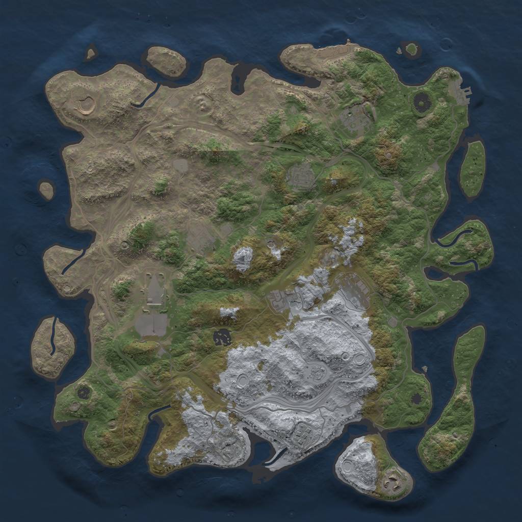 Rust Map: Procedural Map, Size: 4250, Seed: 845992178, 17 Monuments