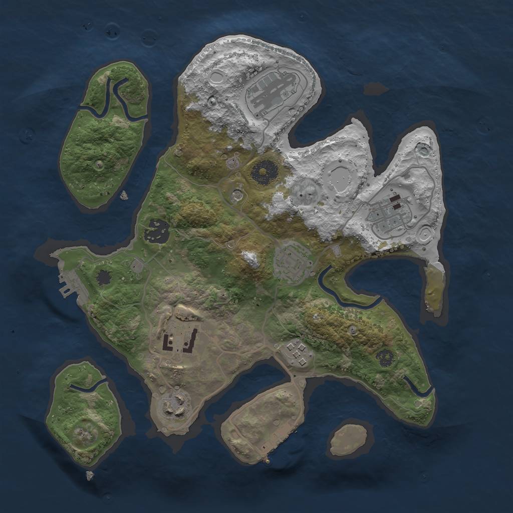 Rust Map: Procedural Map, Size: 3000, Seed: 54232, 15 Monuments