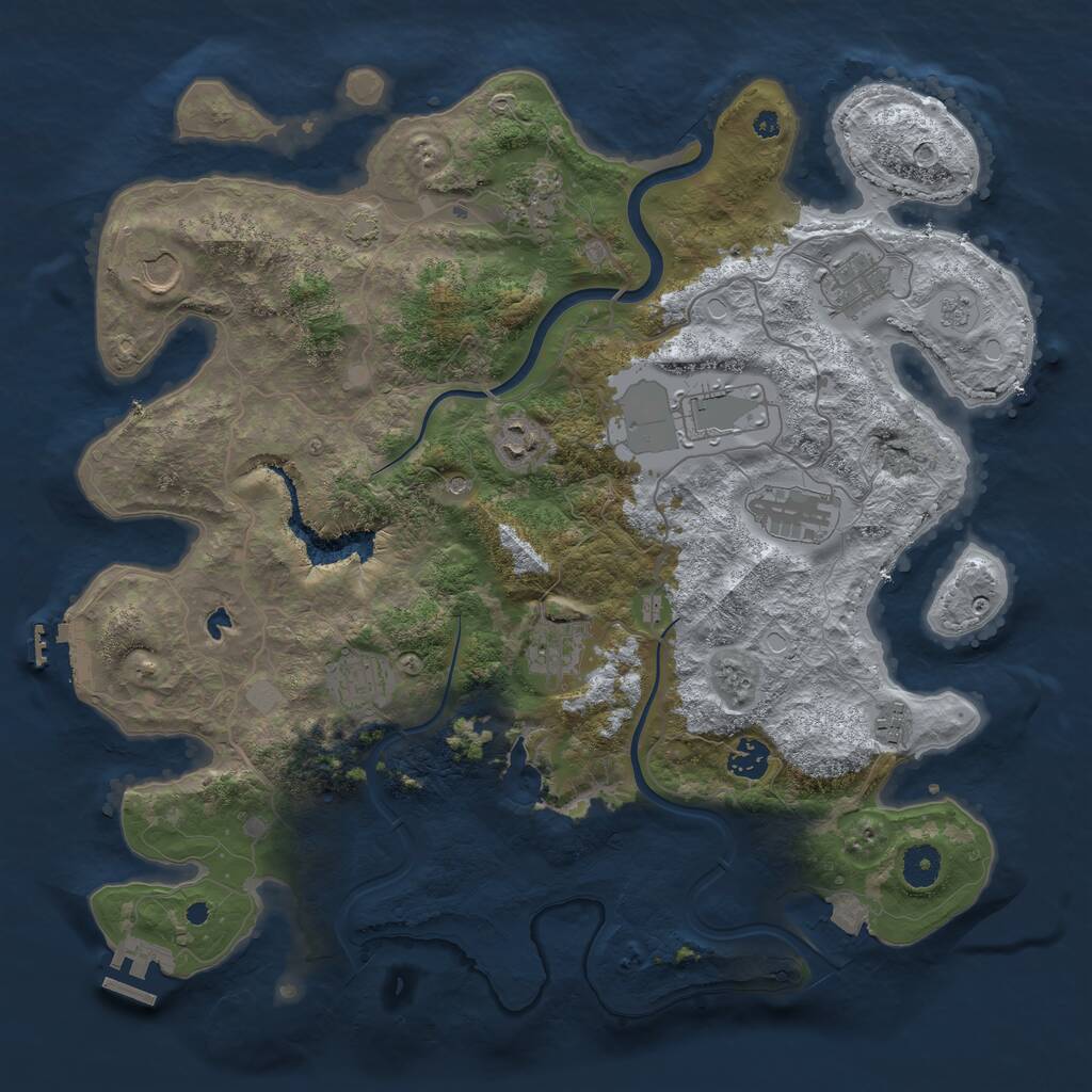 Rust Map: Procedural Map, Size: 4000, Seed: 1003282481, 16 Monuments