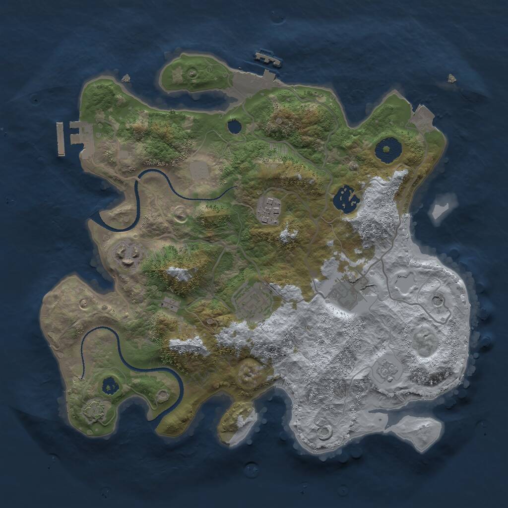 Rust Map: Procedural Map, Size: 3000, Seed: 1285980195, 11 Monuments