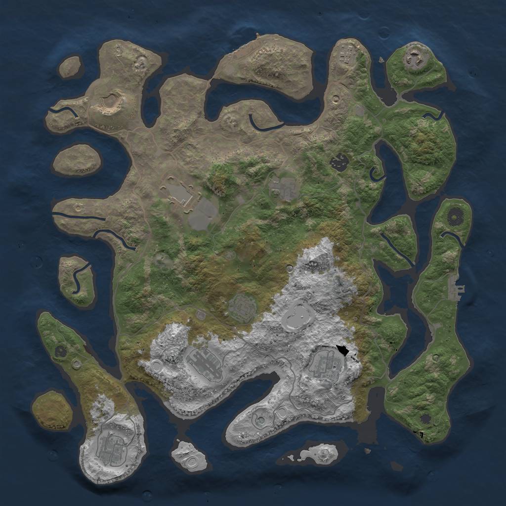 Rust Map: Procedural Map, Size: 4250, Seed: 786452498, 18 Monuments