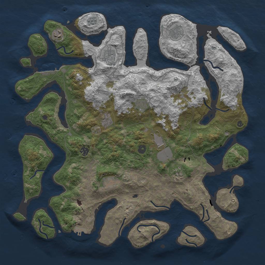 Rust Map: Procedural Map, Size: 4500, Seed: 1631561841, 18 Monuments