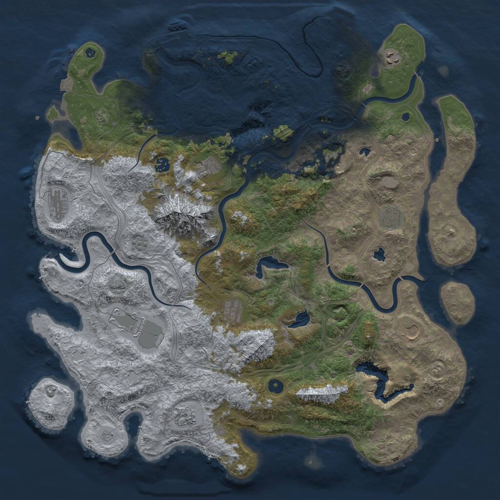 Rust Map: Procedural Map, Size: 5000, Seed: 9713, 17 Monuments