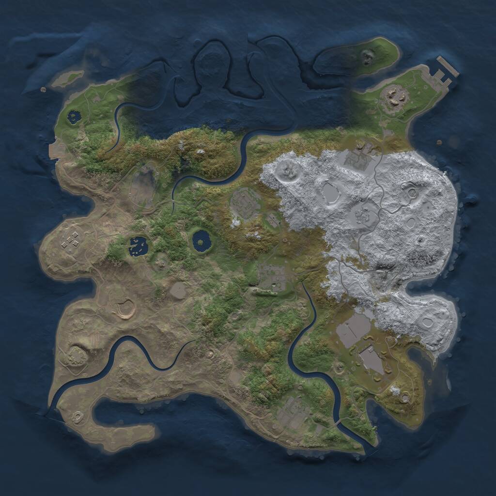 Rust Map: Procedural Map, Size: 3700, Seed: 541150474, 15 Monuments