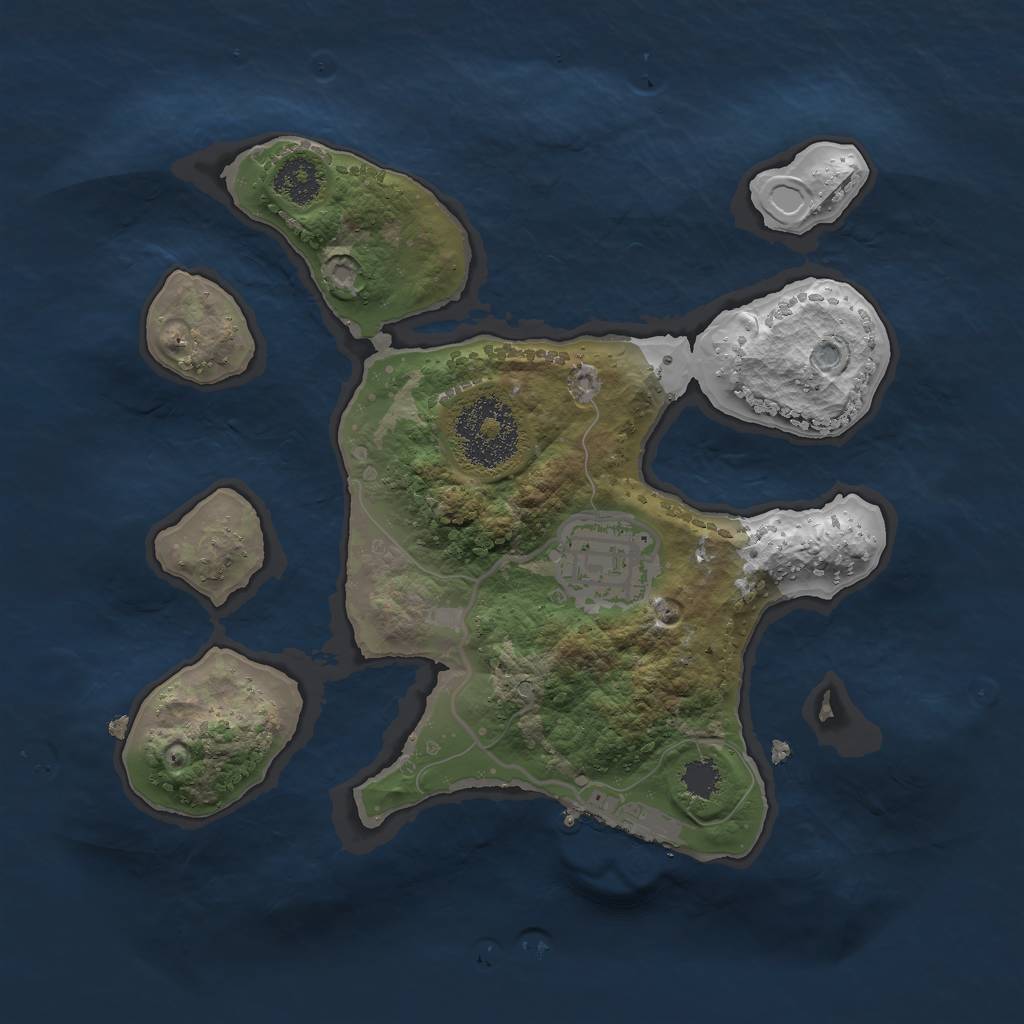 Rust Map: Procedural Map, Size: 2300, Seed: 123, 7 Monuments