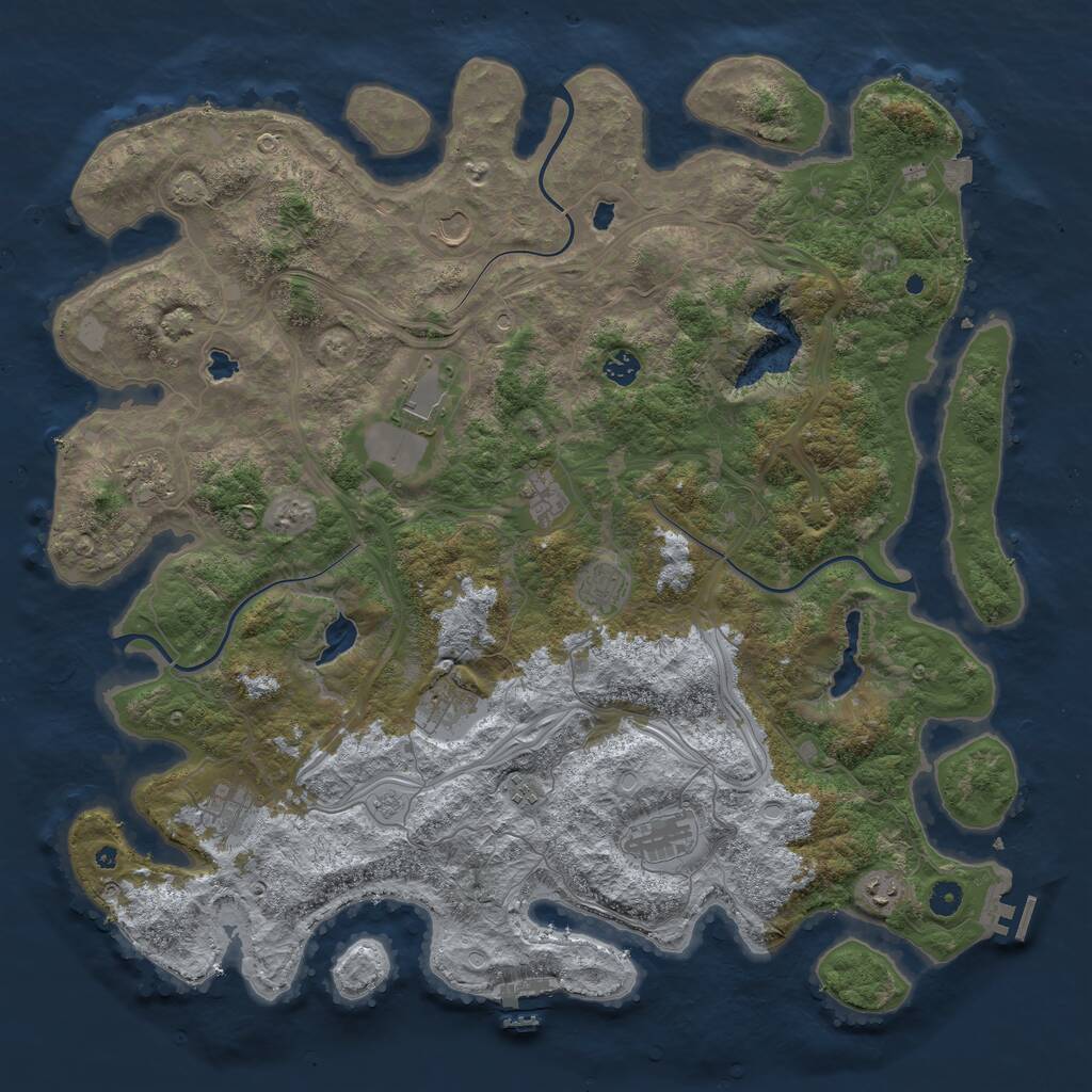 Rust Map: Procedural Map, Size: 4800, Seed: 6458254, 17 Monuments
