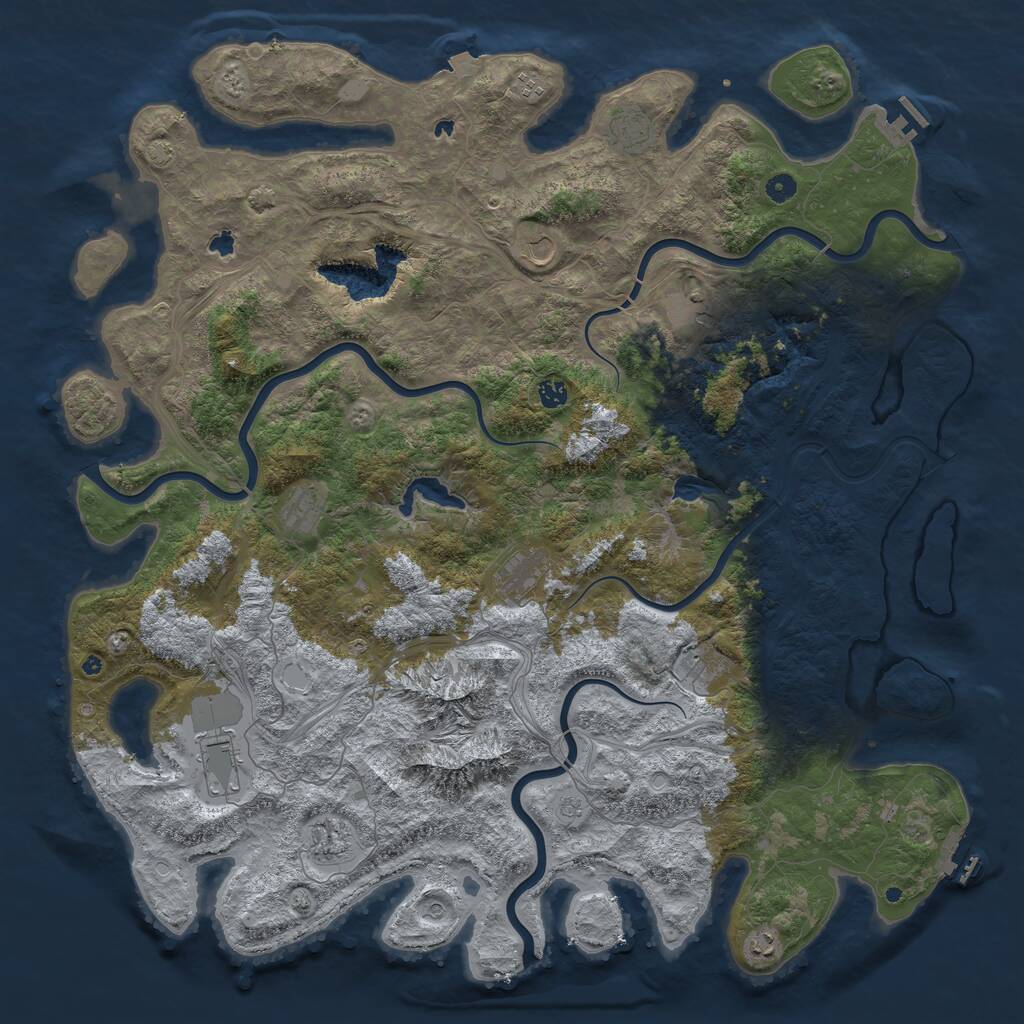 Rust Map: Procedural Map, Size: 5300, Seed: 871374023, 17 Monuments
