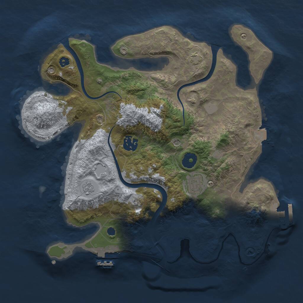 Rust Map: Procedural Map, Size: 3000, Seed: 202830057, 8 Monuments
