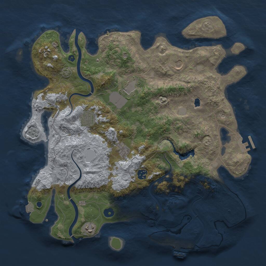 Rust Map: Procedural Map, Size: 4000, Seed: 1548, 13 Monuments