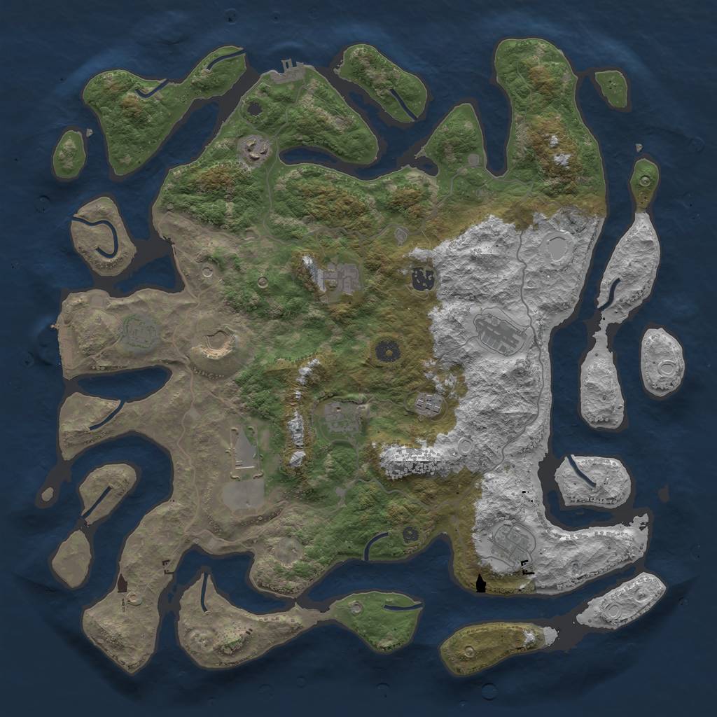 Rust Map: Procedural Map, Size: 4500, Seed: 6112021, 18 Monuments