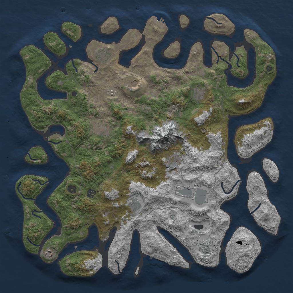 Rust Map: Procedural Map, Size: 5000, Seed: 1920130265, 19 Monuments