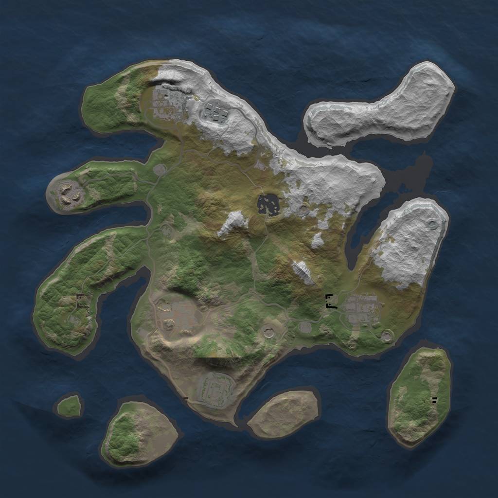 Rust Map: Barren, Size: 3200, Seed: 98200, 10 Monuments