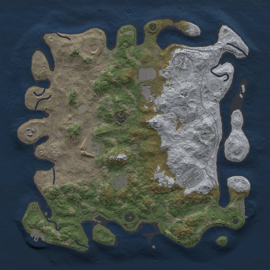 Rust Map: Procedural Map, Size: 4000, Seed: 36548, 16 Monuments