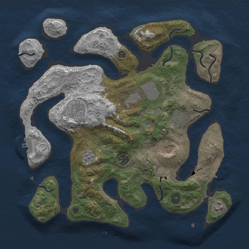Rust Map: Procedural Map, Size: 3500, Seed: 37226099, 15 Monuments