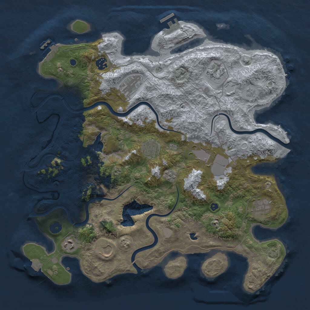 Rust Map: Procedural Map, Size: 4000, Seed: 1970, 15 Monuments
