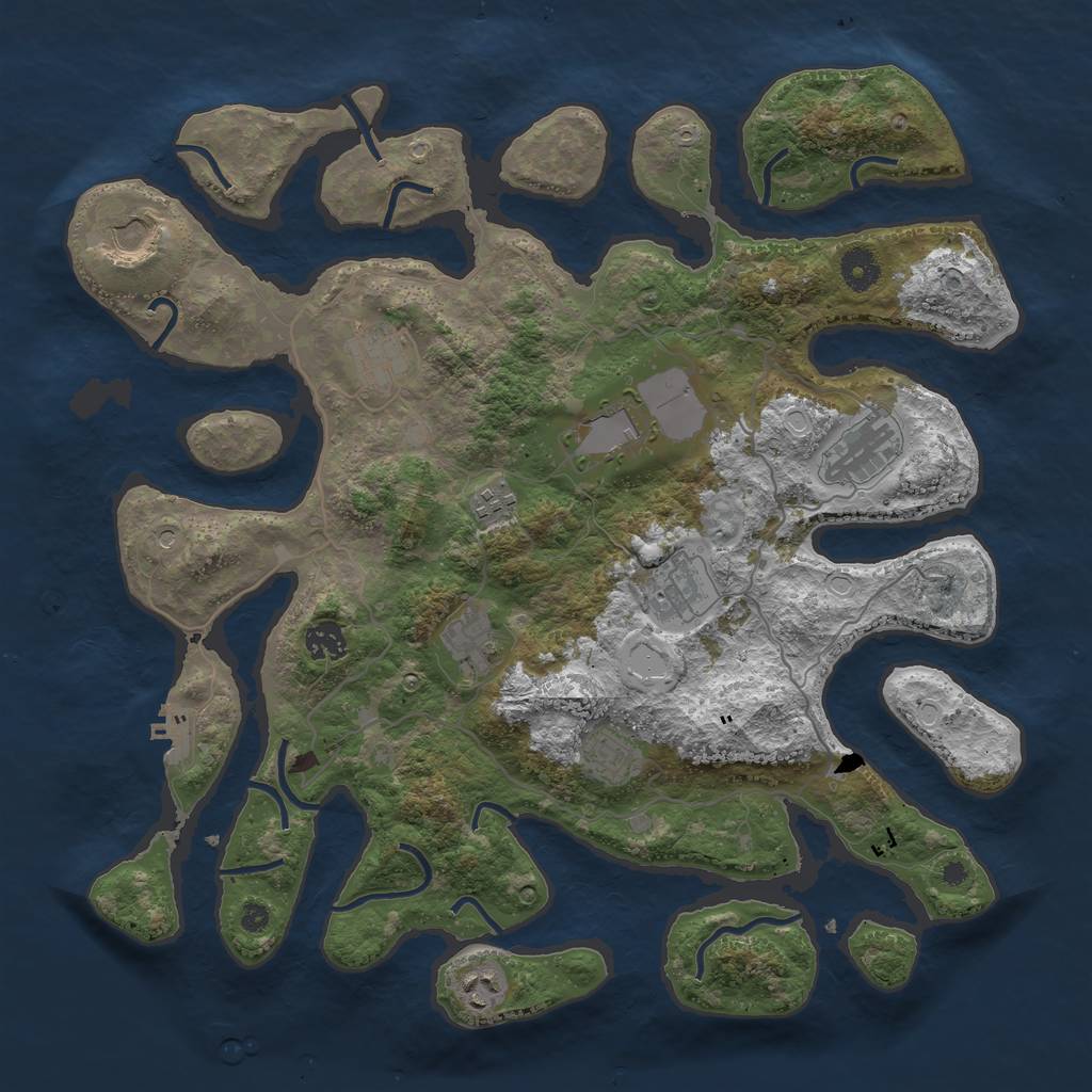 Rust Map: Procedural Map, Size: 4000, Seed: 161616, 17 Monuments