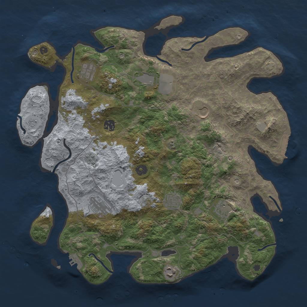 Rust Map: Procedural Map, Size: 4000, Seed: 1979, 17 Monuments