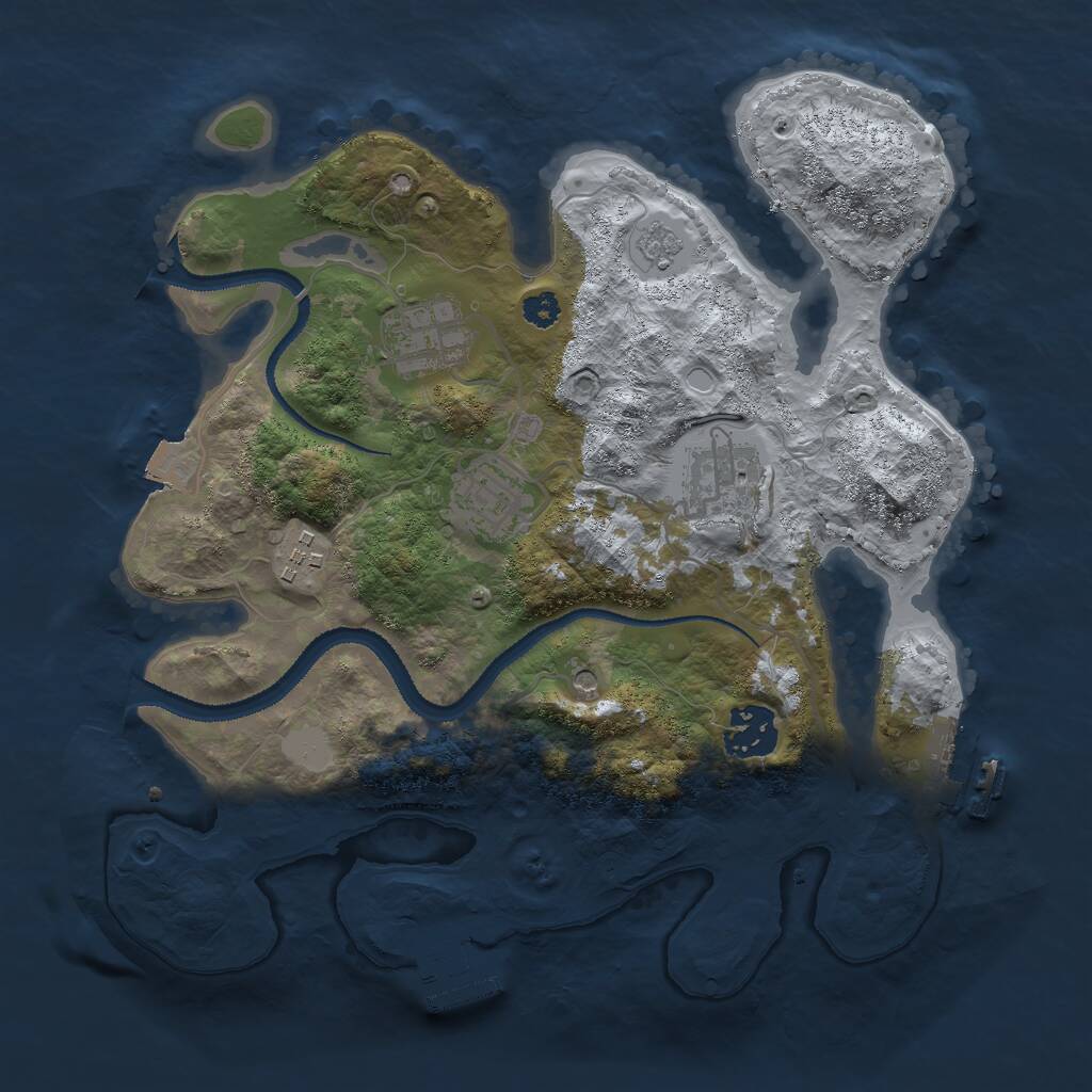 Rust Map: Procedural Map, Size: 3000, Seed: 2427470, 10 Monuments