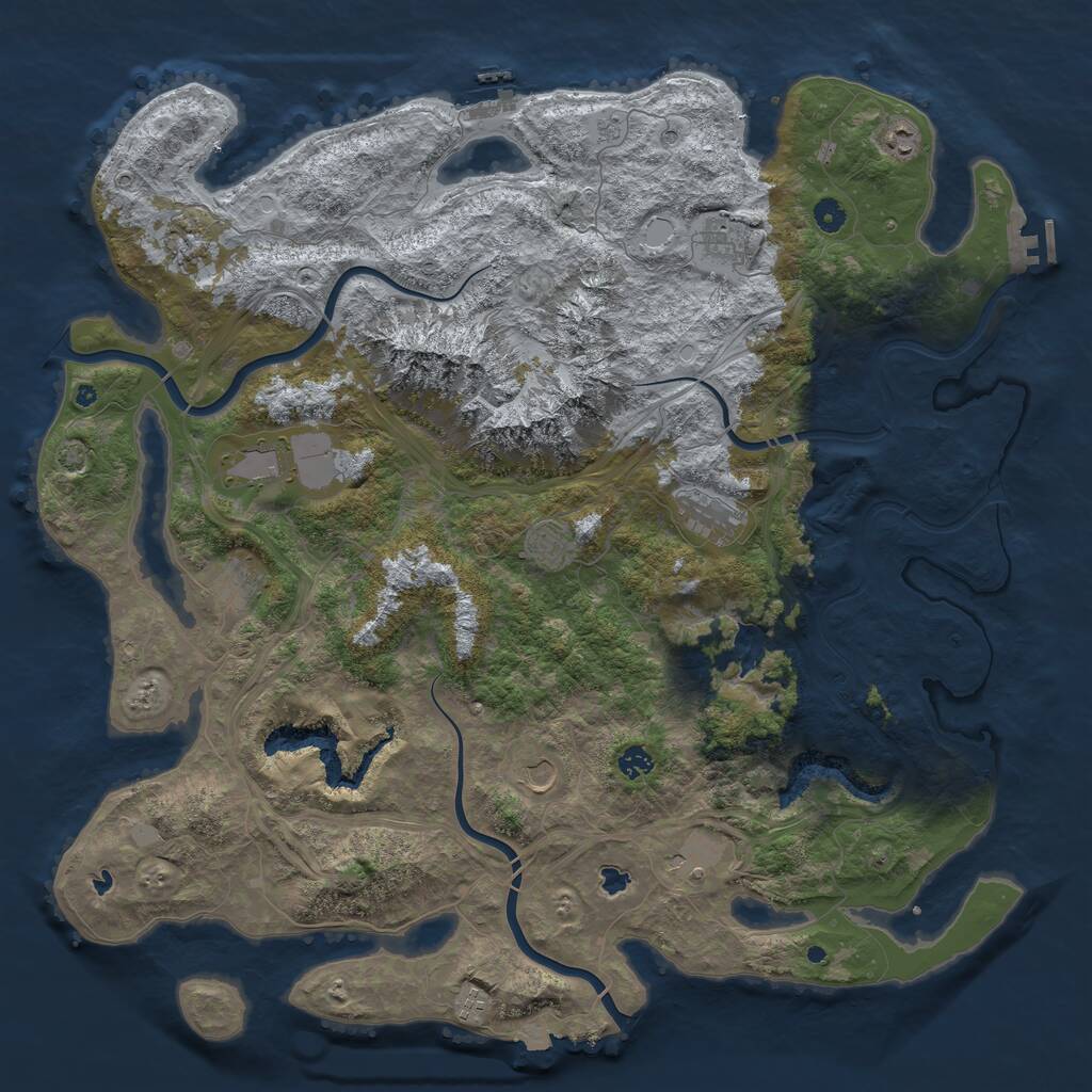 Rust Map: Procedural Map, Size: 5000, Seed: 304474735, 17 Monuments