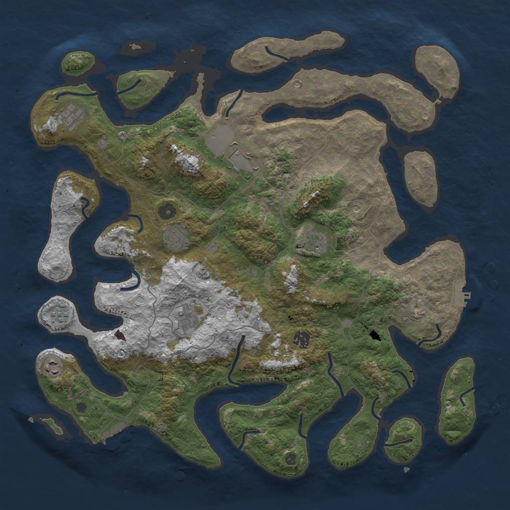 Rust Map: Procedural Map, Size: 4500, Seed: 431879865, 16 Monuments