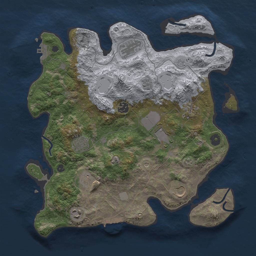 Rust Map: Procedural Map, Size: 3500, Seed: 1473705461, 16 Monuments