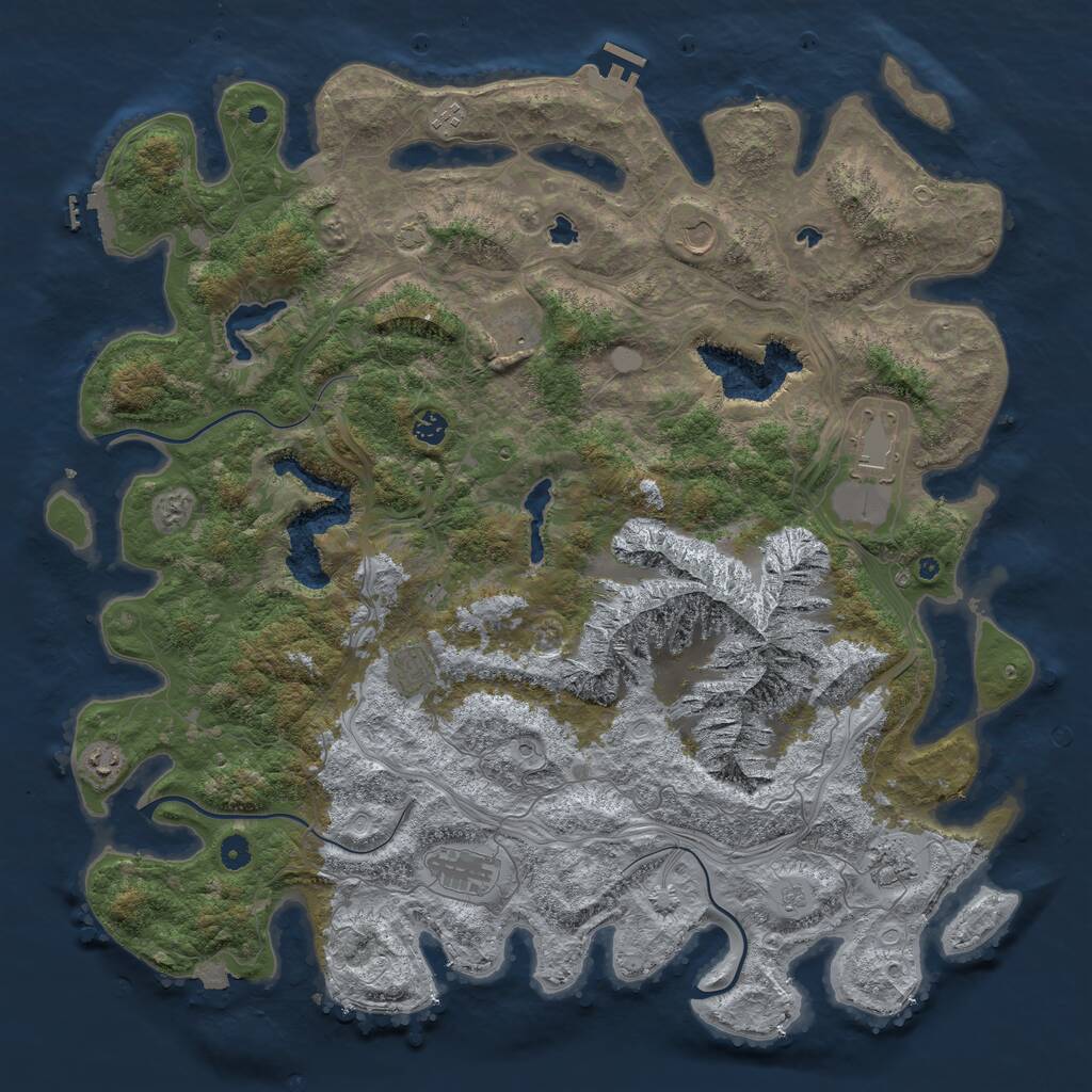 Rust Map: Procedural Map, Size: 5000, Seed: 32165491, 15 Monuments