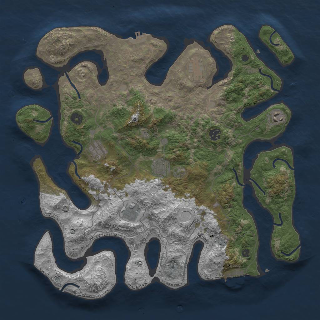 Rust Map: Procedural Map, Size: 4000, Seed: 148243, 15 Monuments