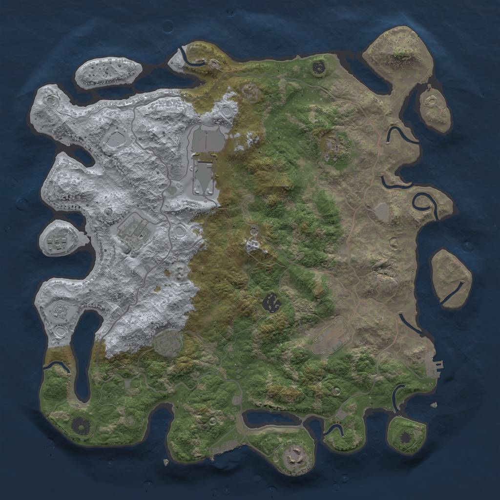 Rust Map: Procedural Map, Size: 4000, Seed: 1420811245, 15 Monuments