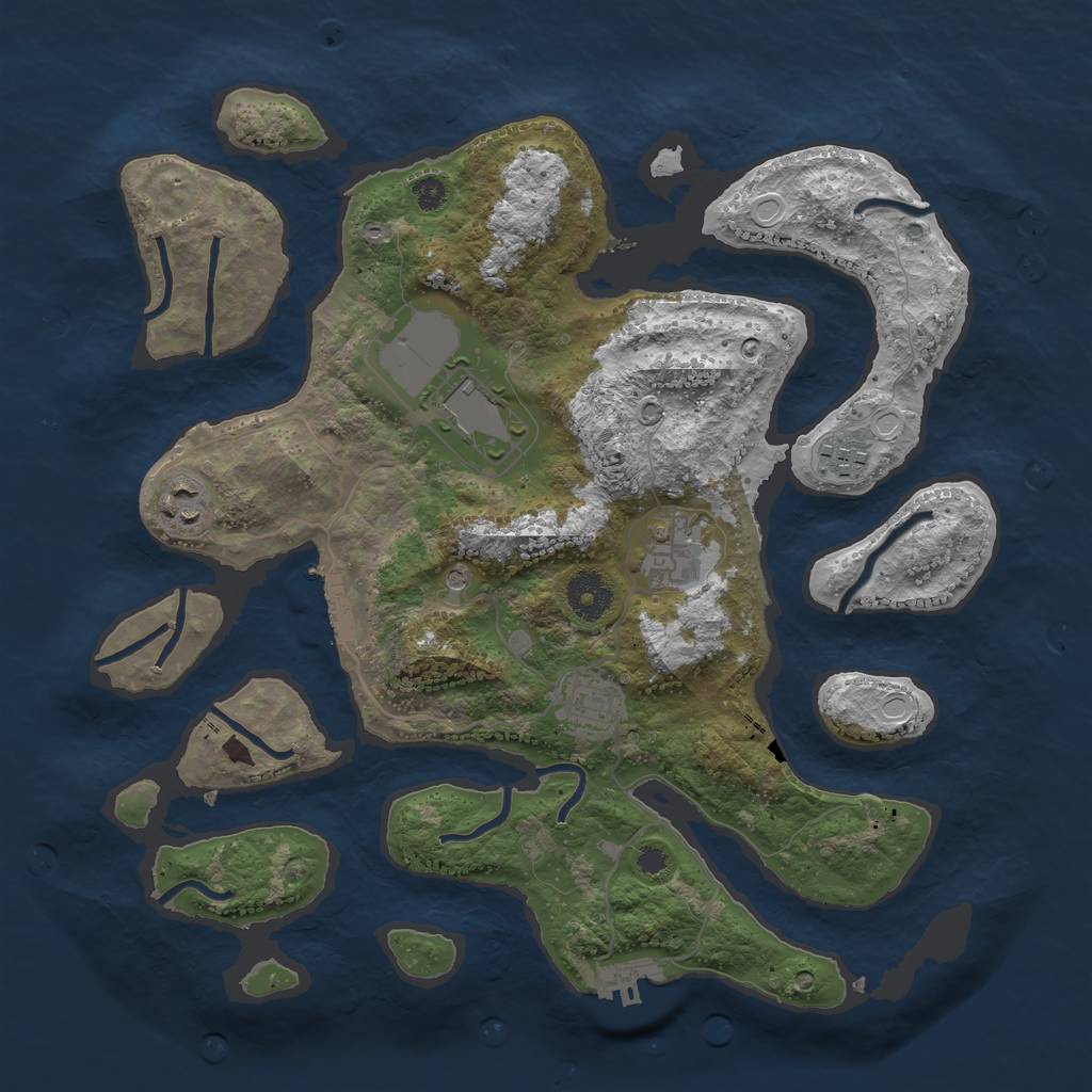 Rust Map: Procedural Map, Size: 3500, Seed: 19645520, 13 Monuments
