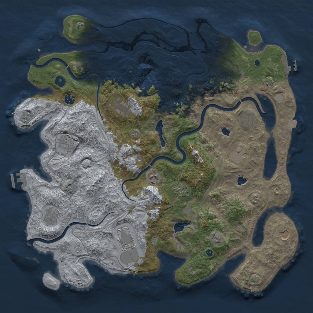 Rust Map: Procedural Map, Size: 4500, Seed: 424, 17 Monuments