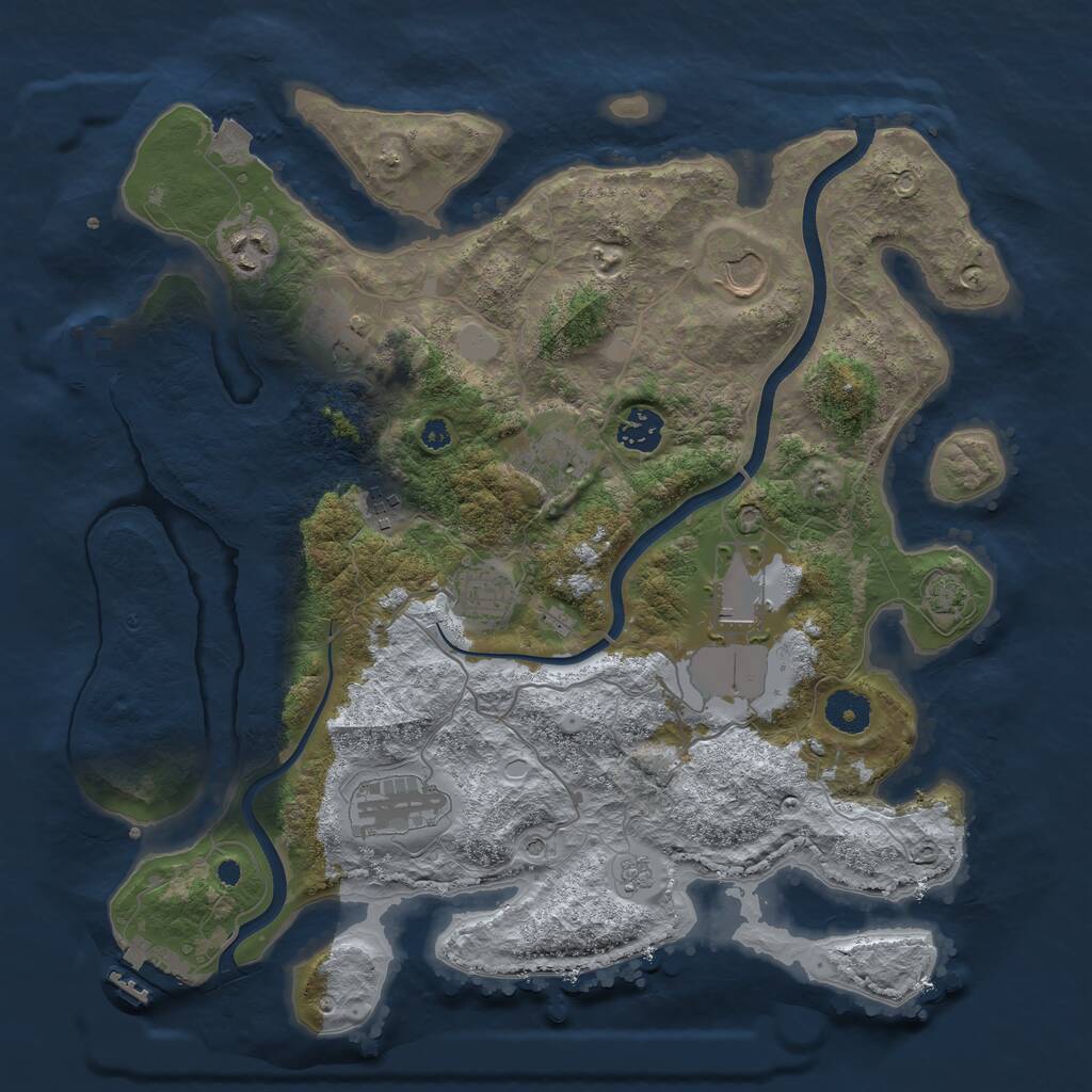 Rust Map: Procedural Map, Size: 3700, Seed: 12342, 15 Monuments