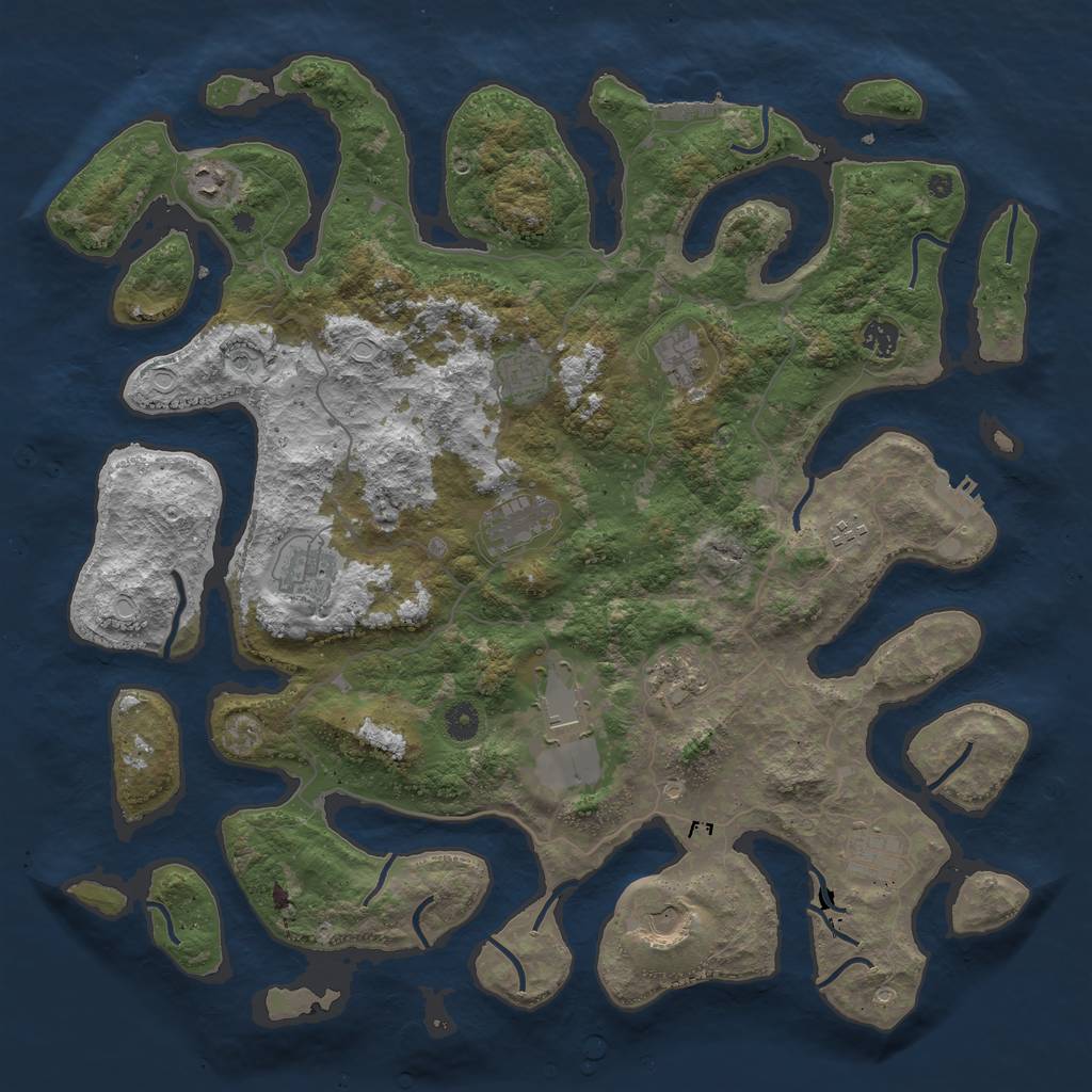 Rust Map: Procedural Map, Size: 4500, Seed: 180571233, 19 Monuments