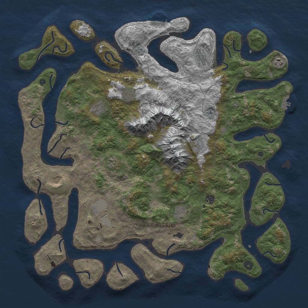 Rust Map: Procedural Map, Size: 5000, Seed: 275318366, 19 Monuments