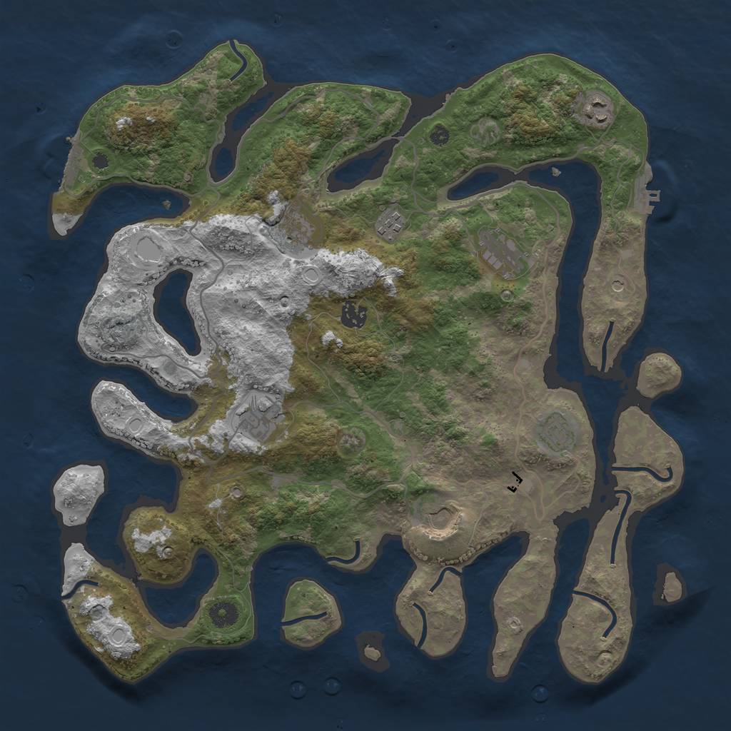 Rust Map: Procedural Map, Size: 4000, Seed: 13851, 16 Monuments