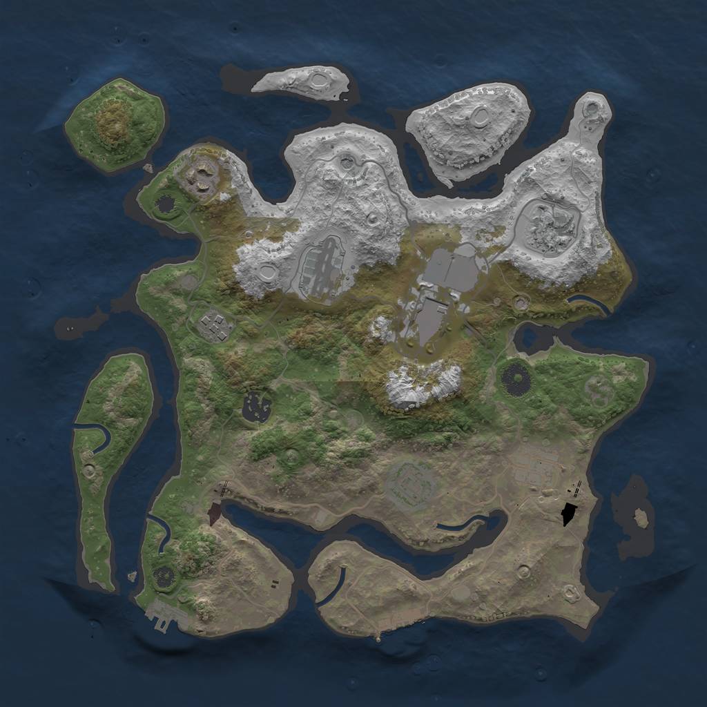 Rust Map: Procedural Map, Size: 3500, Seed: 427, 16 Monuments