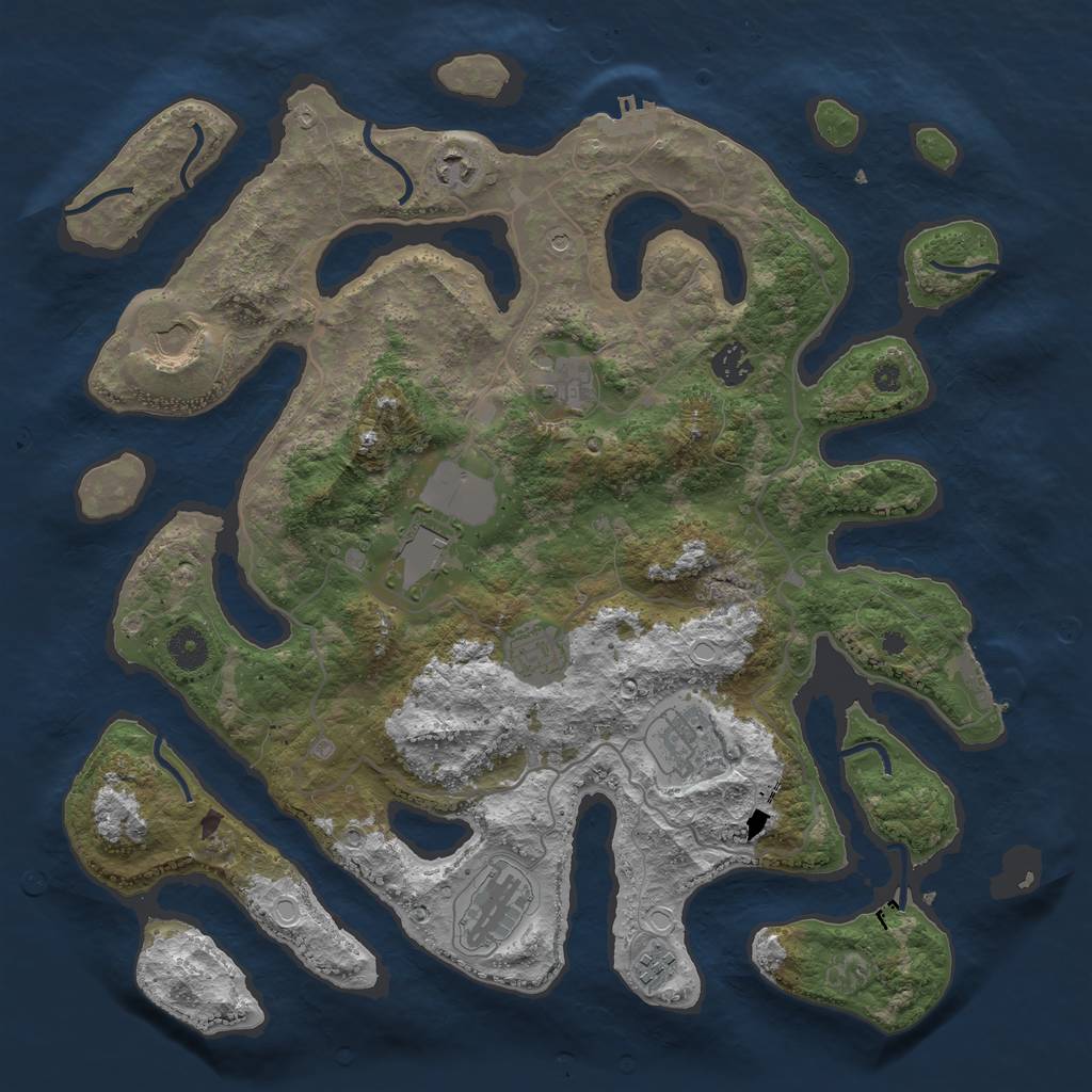 Rust Map: Procedural Map, Size: 4000, Seed: 6494, 17 Monuments