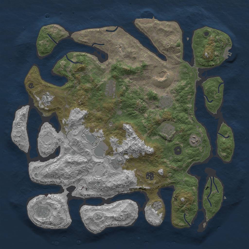 Rust Map: Procedural Map, Size: 4500, Seed: 140511, 19 Monuments