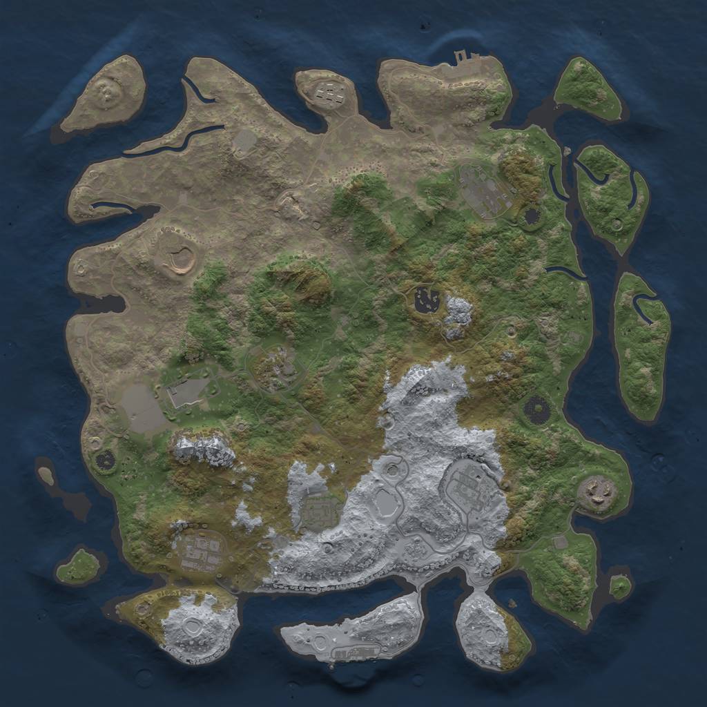 Rust Map: Procedural Map, Size: 3900, Seed: 6969696, 17 Monuments