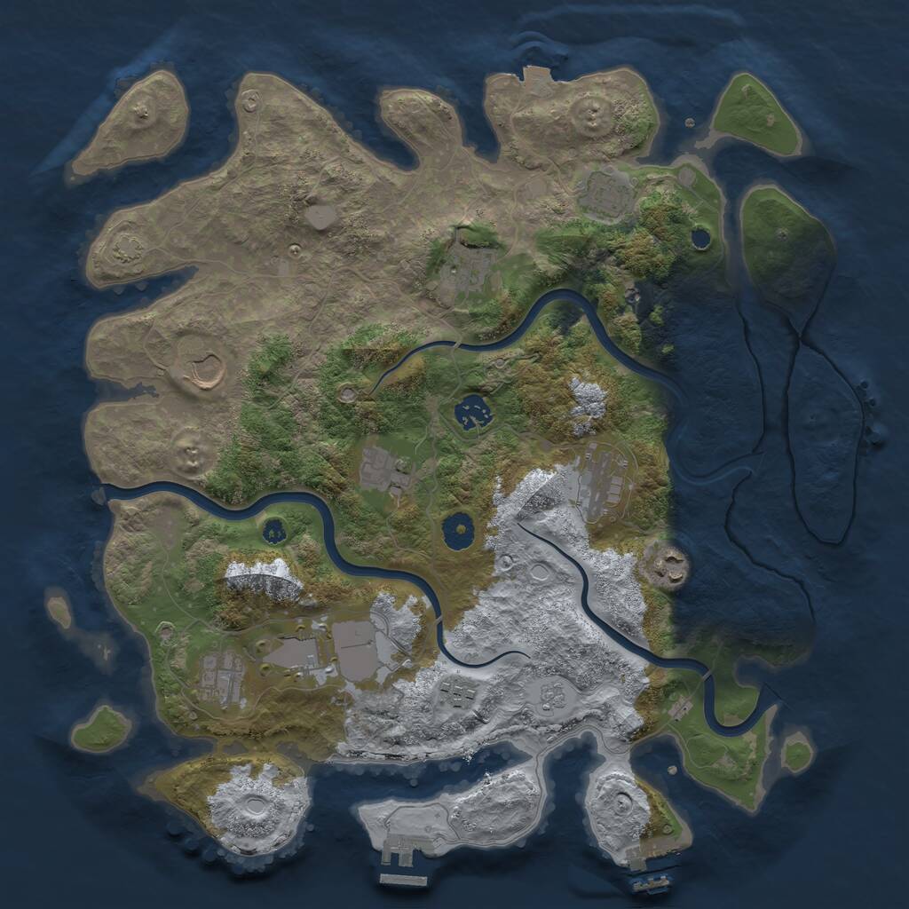 Rust Map: Procedural Map, Size: 3900, Seed: 6969696, 16 Monuments