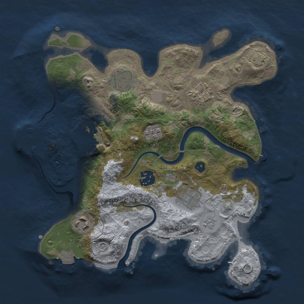 Rust Map: Procedural Map, Size: 2892, Seed: 12589125, 12 Monuments